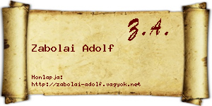 Zabolai Adolf névjegykártya